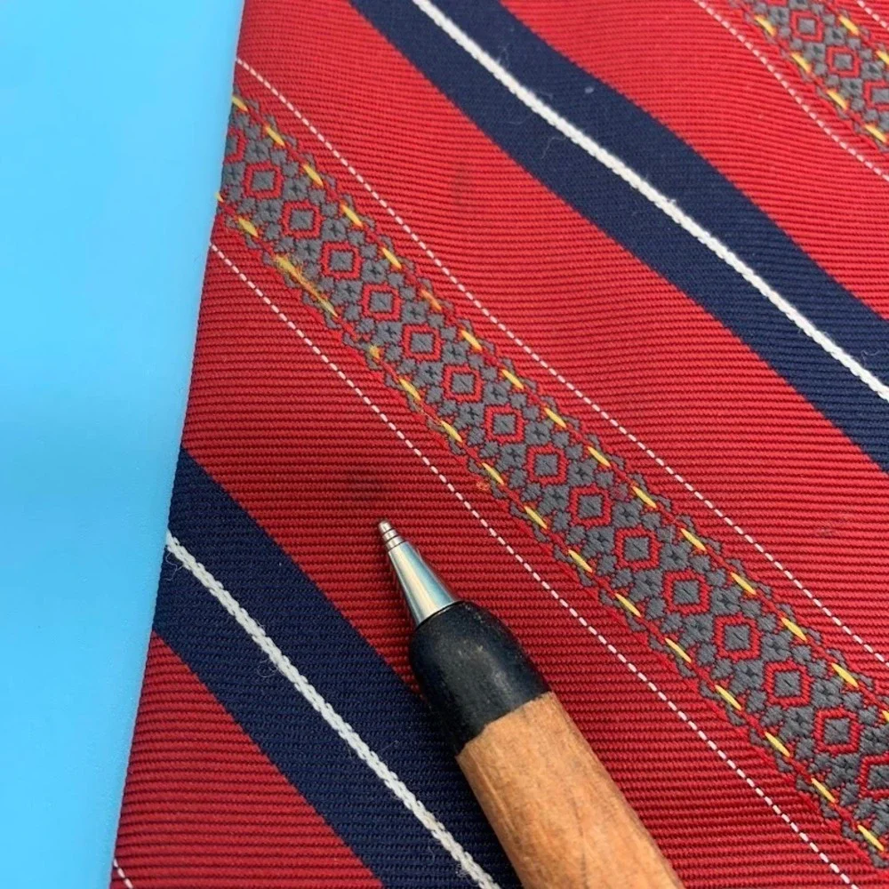 Vintage Ketch Red Striped Men's Classic Neck Tie Preppy Made in USA